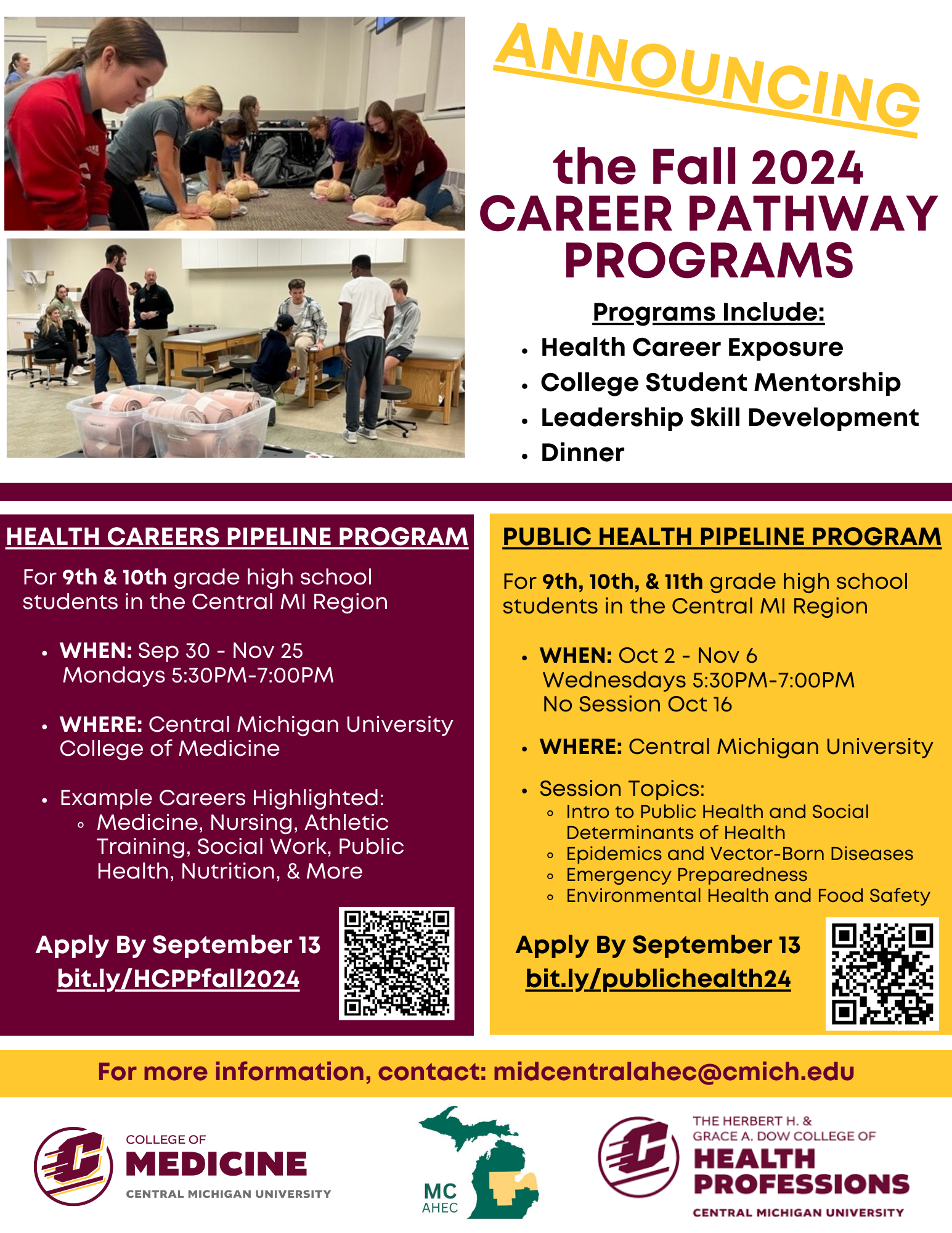 Fall 2024 Career Pathways Program Flyers